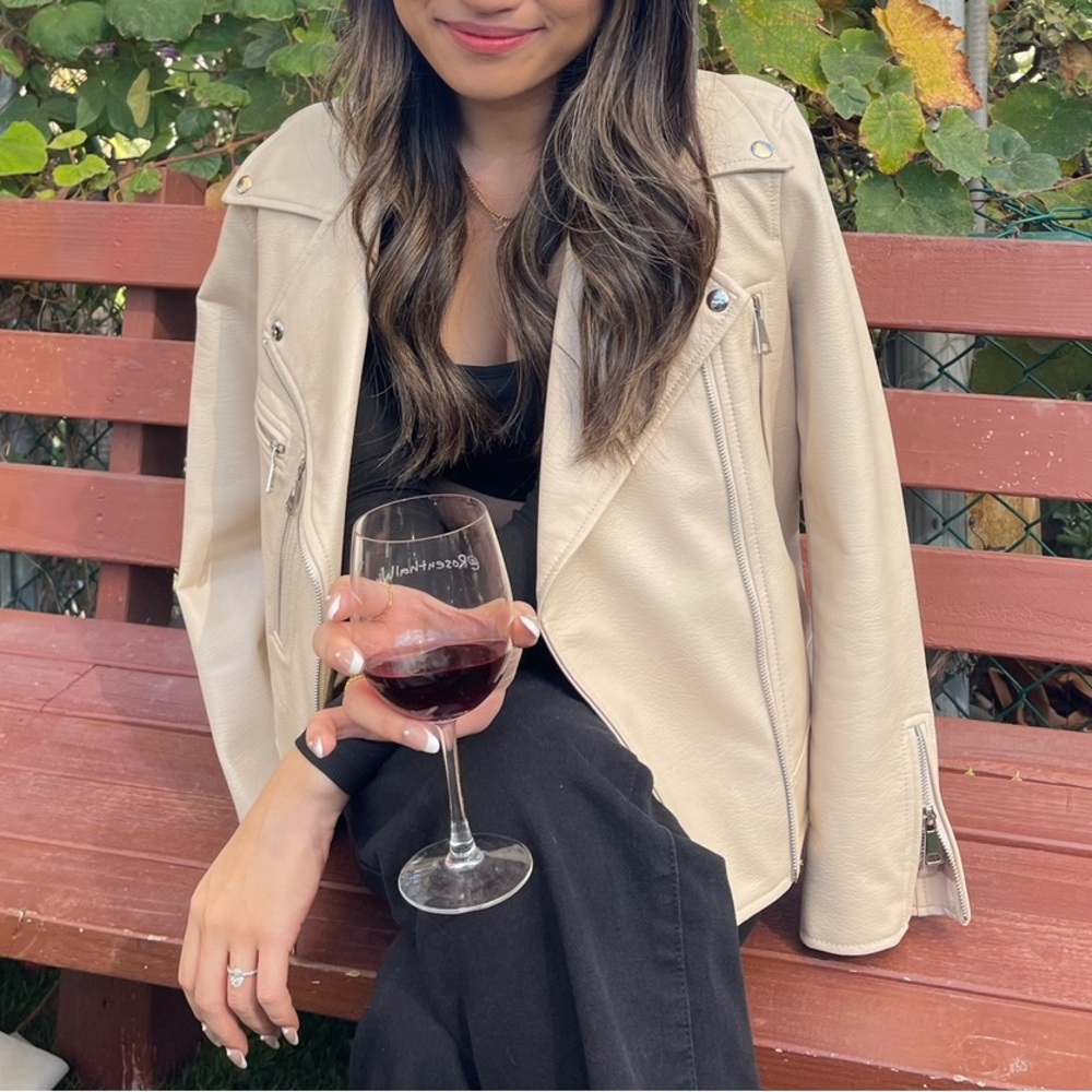 Elizabeth and James leather jacket - white/ivory